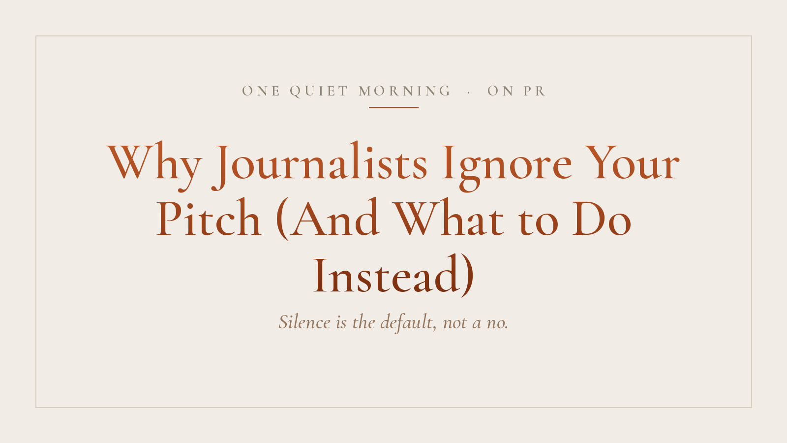 Why Journalists Ignore Your Pitch (And What to Do Instead)