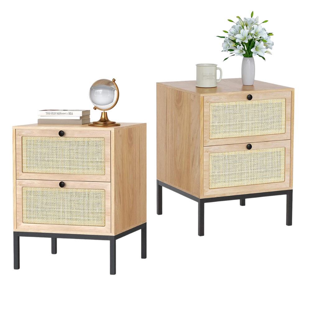 modern-rattan-and-oak-nightstand-set-black-metal-legs-organic-modern-bedroom-furniture