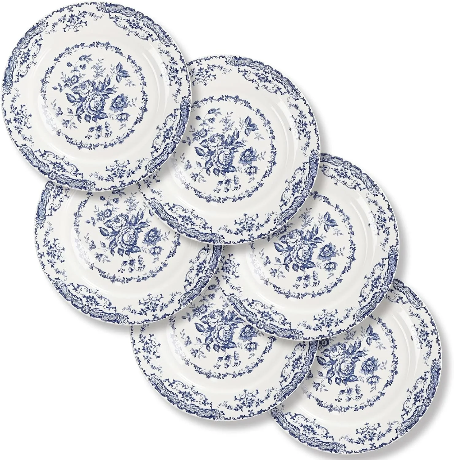 Dinner Plates Set of 6 - Blue Rose