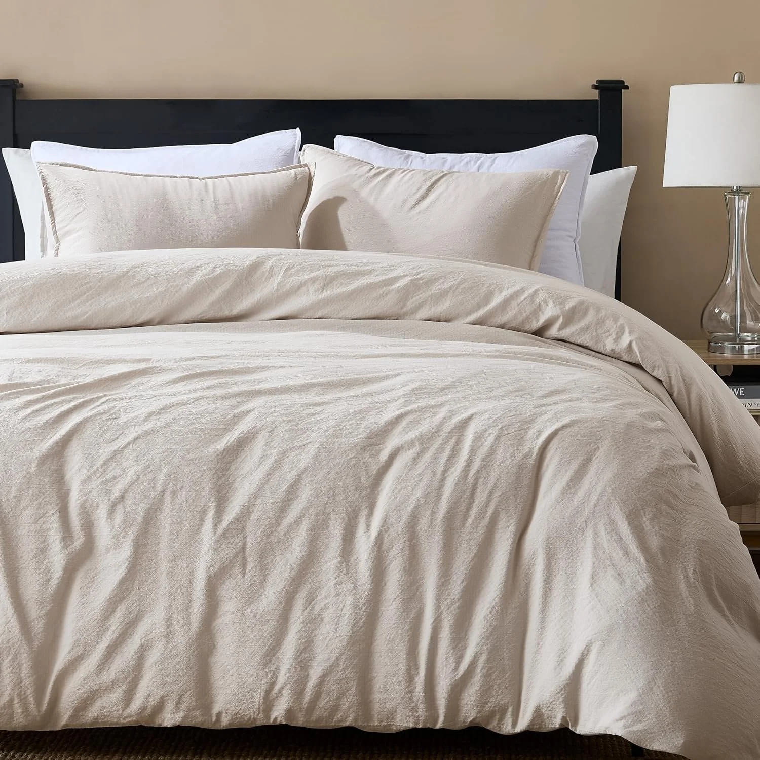 Beige 100% linen bedding