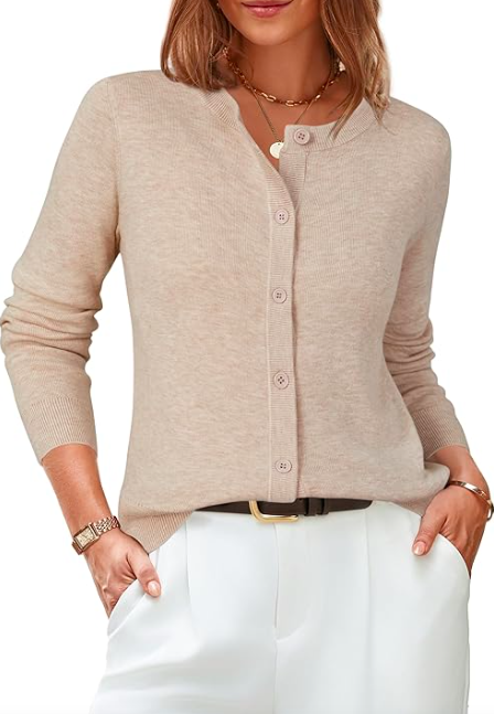 Arach&Cloz Women's Wool Blend Business Casual Fall Cardigan Sweaters Tops1.png