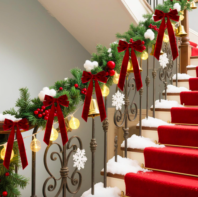 Velvet Bows for Christmas Tree staircase.png