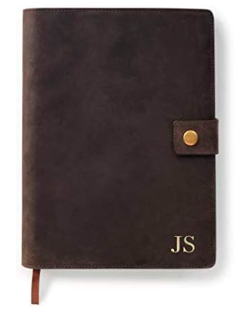 CASE ELEGANCE Refillable Leather Journal Cover - Monogrammed Brown.png