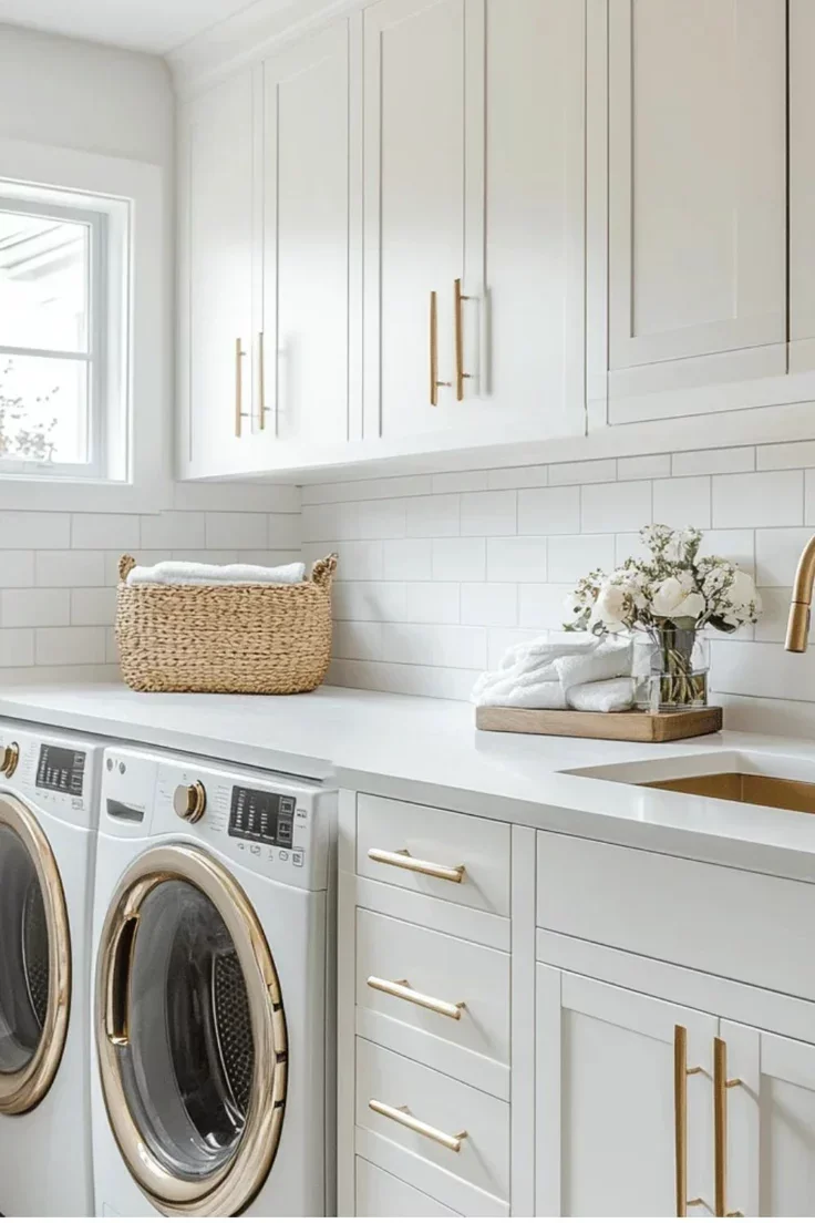 clean aesthetic laundry room