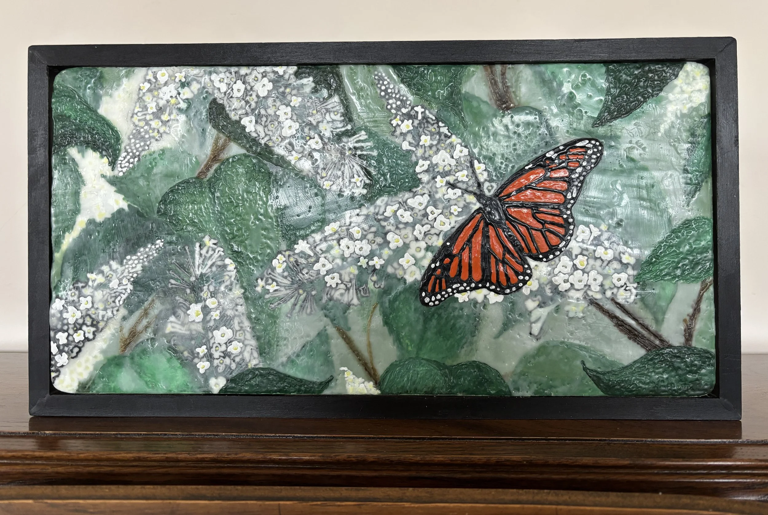 "Buddleia"
Mixed Media Encaustic
9x18 in. 
COMMISSION