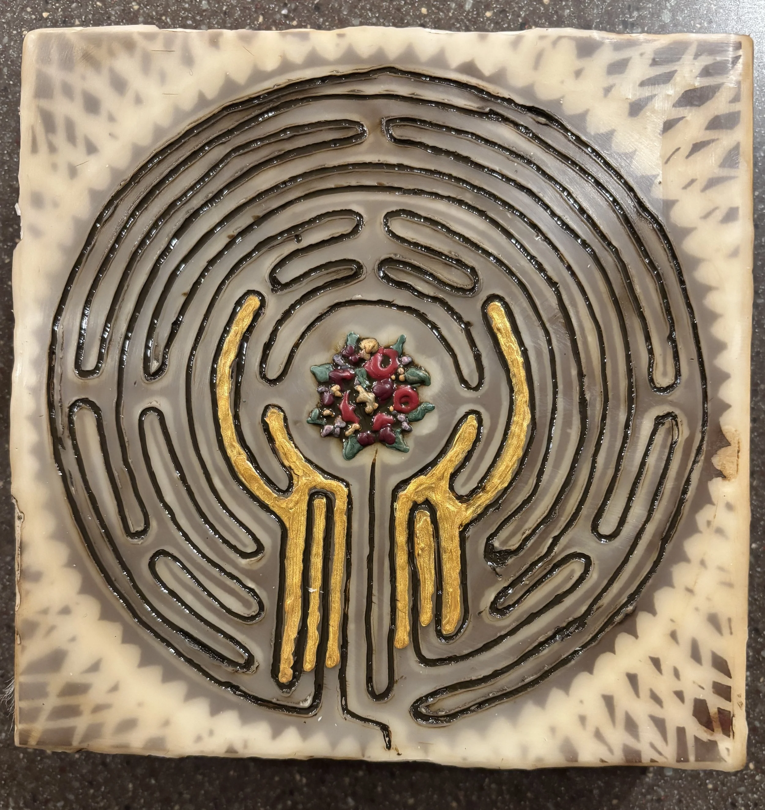 "Garden Labyrinth One"
Mixed Media Encaustic
6x6 in.
SOLD