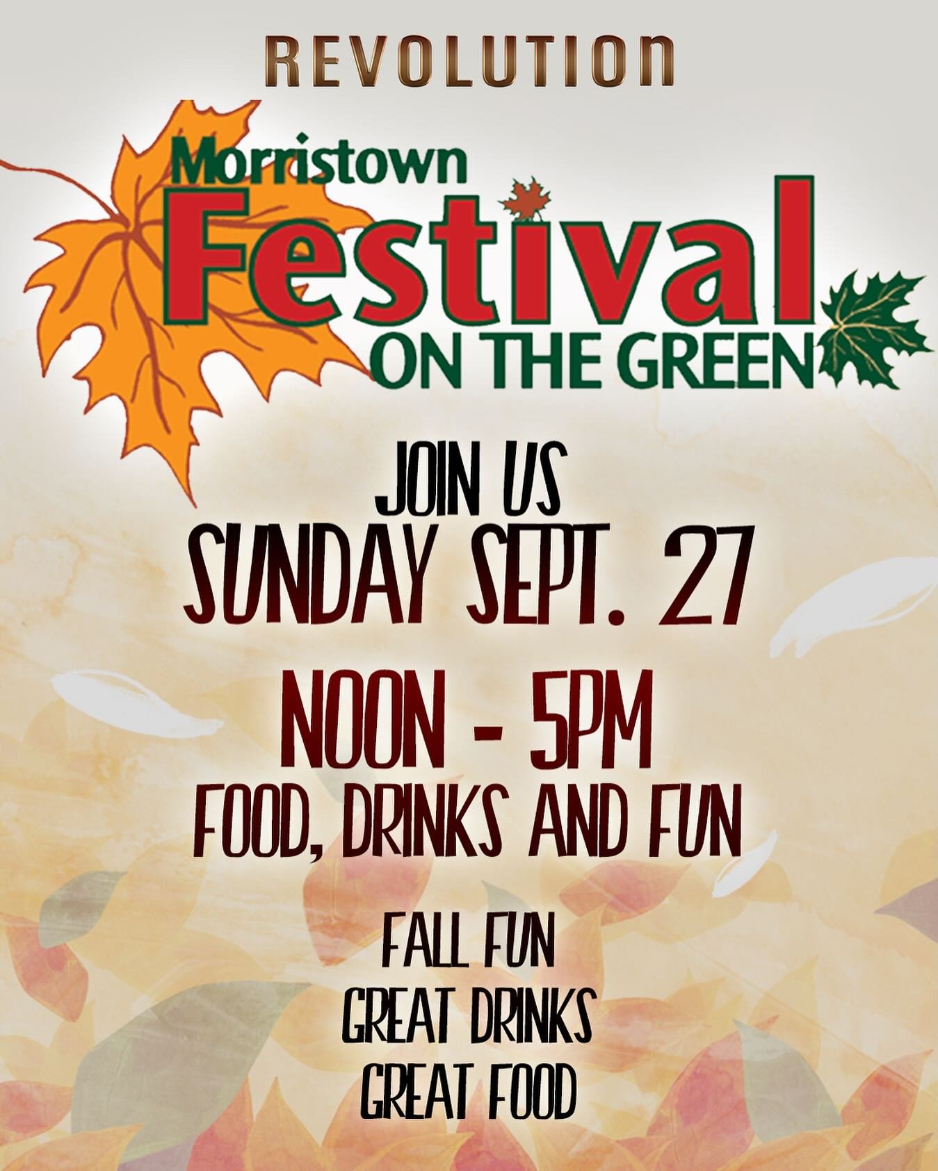 Fall Festival 🍂 This Sunday 🍸🍻

#revolution #revolutionmorristown #morristownnj #fallfestival