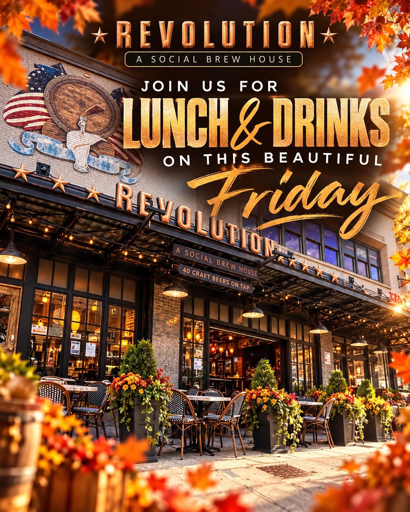 What A Beautiful Day! Join Us ☀️🍻

#revolution #revolutionmorristown #lunch #drinks