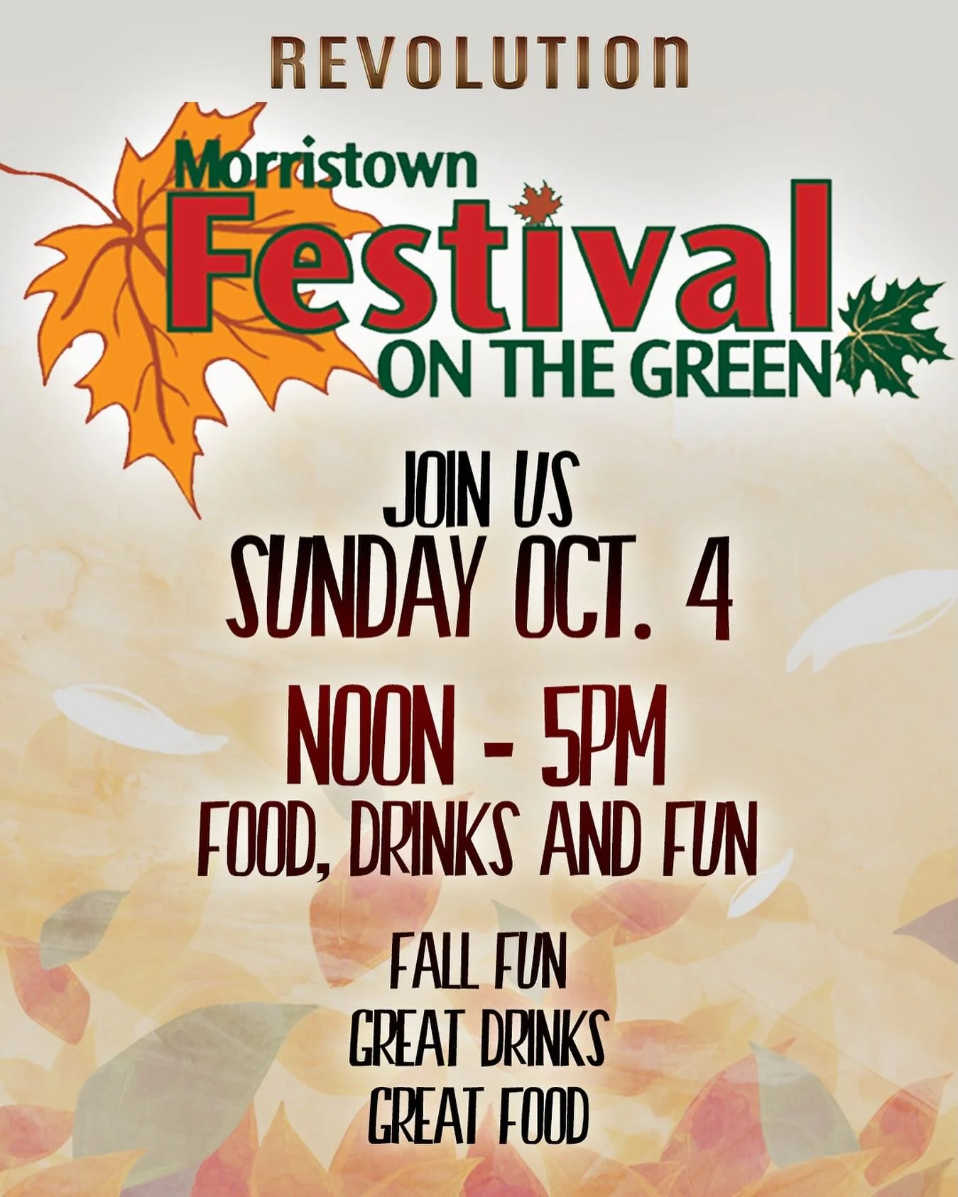 This Sunday! 🍂🍂🍂

#revolution #revolutionmorristown #fallfestival