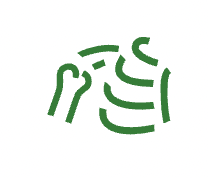 Green animation of a shoulder joint.