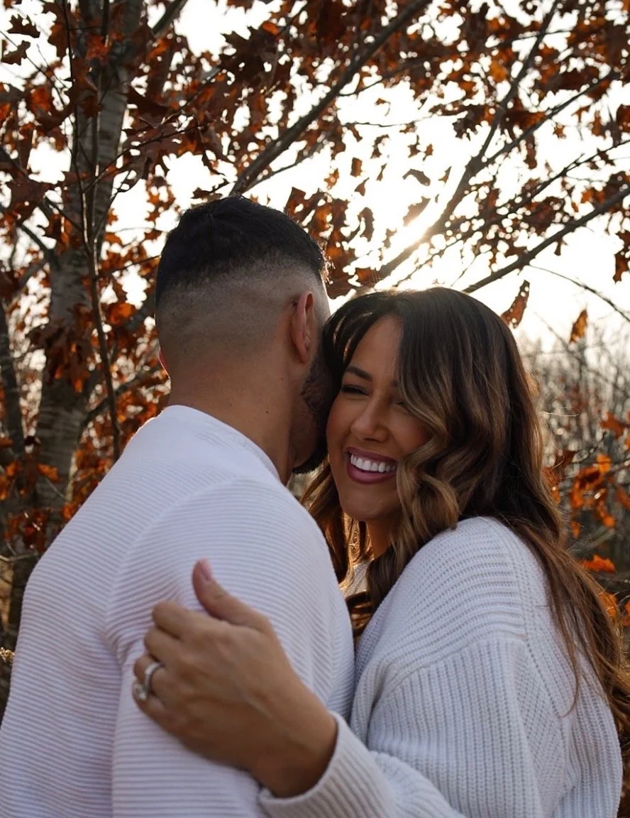 Engagement photos by Lapalme Photography in Sudbury, Ontario, showcasing a couple’s connection with natural poses and scenic backgrounds