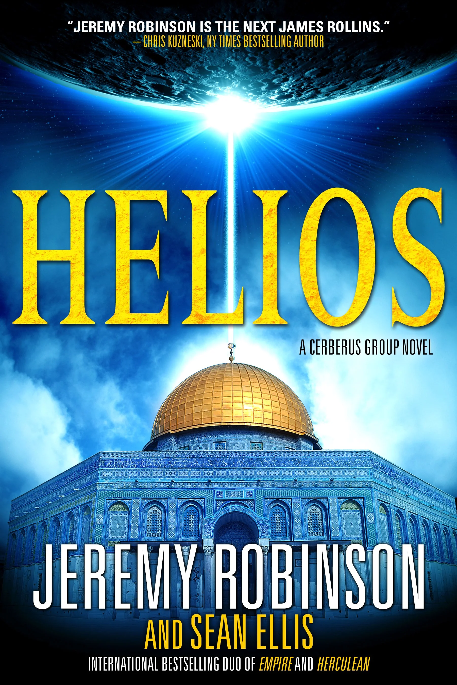 Co-authored with Jeremy Robinson. As earthquakes shake the planet and the sun appears to stand still, the Cerberus Group is caught between an apocalyptic death cult and a billionaire's robot army — racing to find an ancient artifact that can harness 