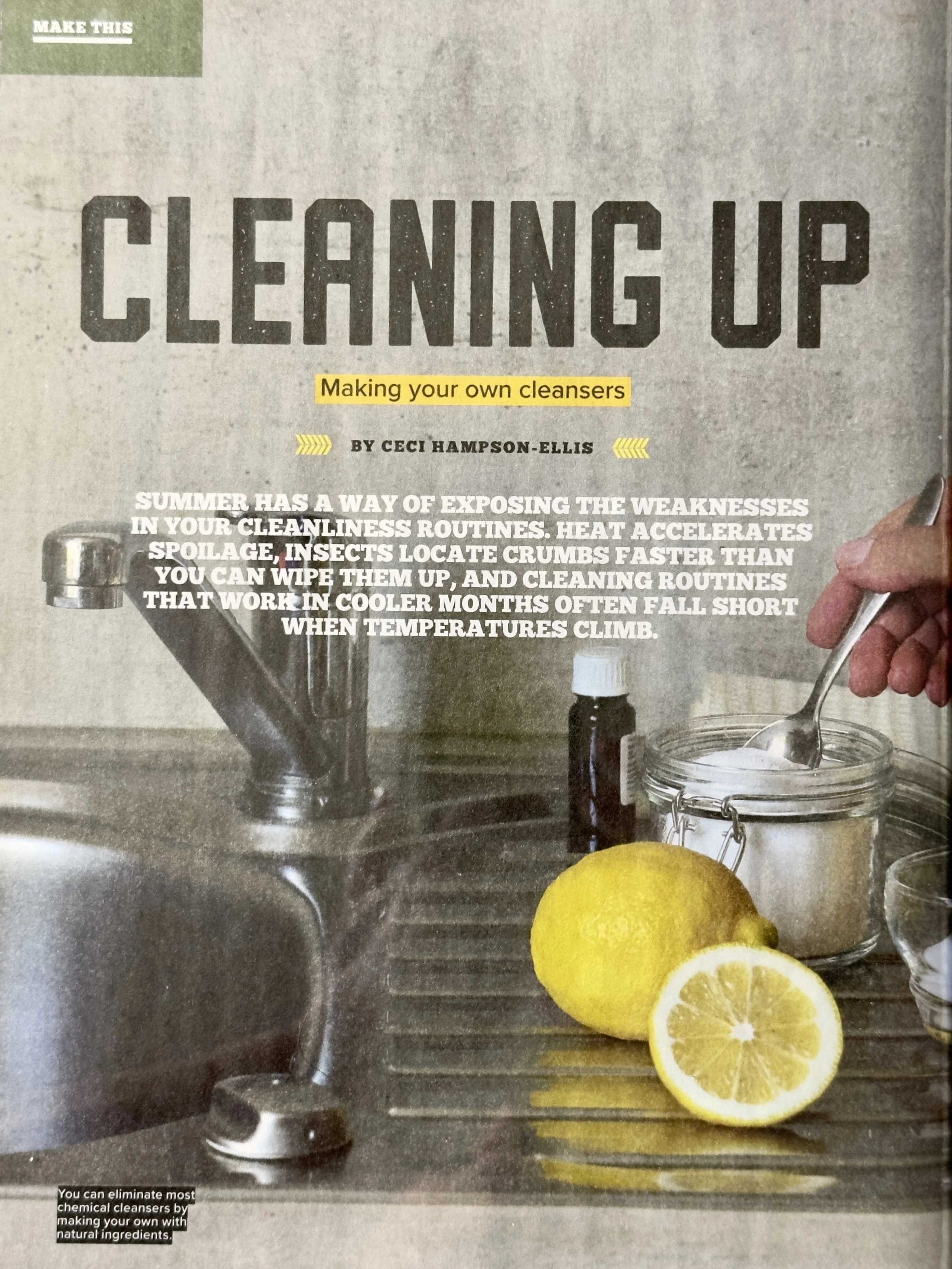 Byline for Ceci Hampson-Ellis article Cleaning up