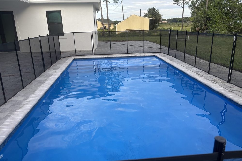 Rectangular pool with paver deck