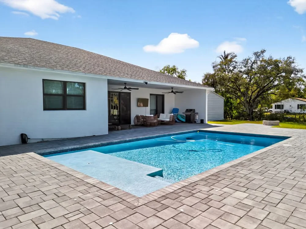 Pool with paver deck