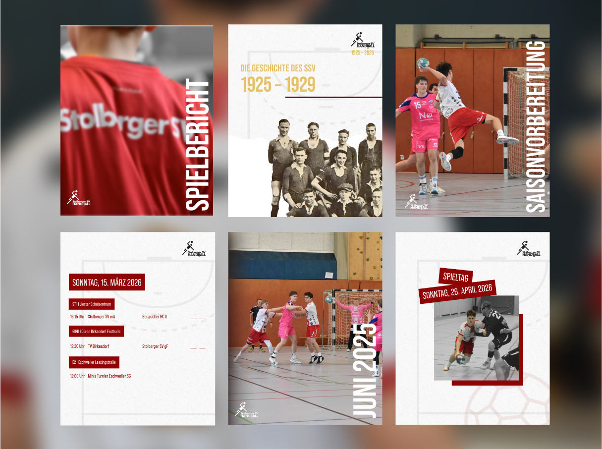 Unterstützung des lokialen Handballvereins Stolberger SV im Bereich Social Media und Printdesign