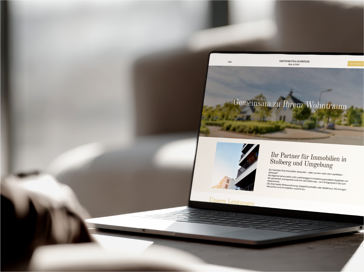 Immobilienmarkler Webdesign I Responsive Design I Grotenrath & Schröder Real Estate Aachen I Studio fünfzwo