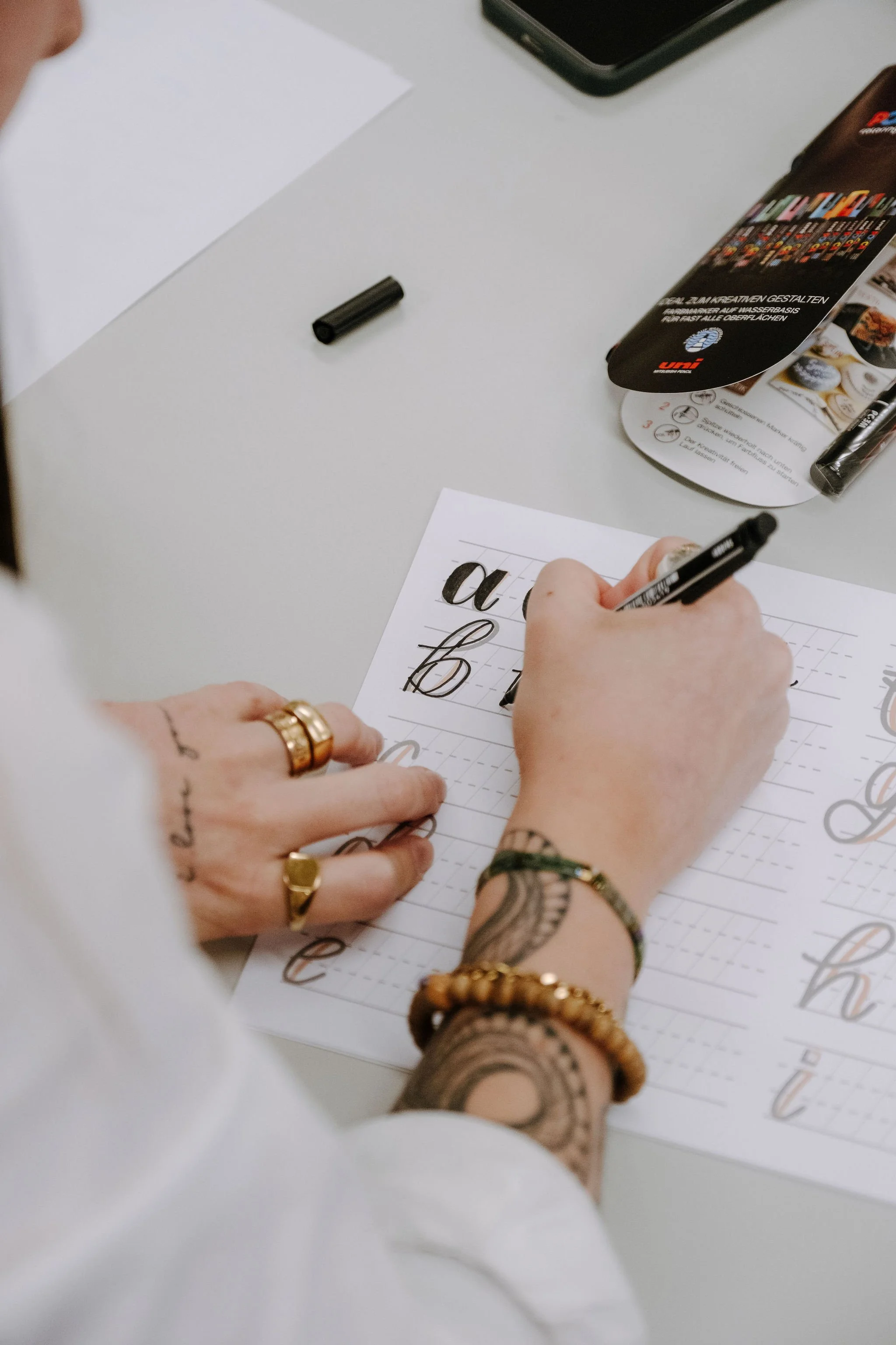 Bild aus dem Anfänger Workshop faux calligraphy