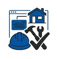 Icons of a house and tools, symbolizing job completion.
