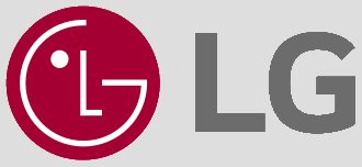 LG logo with a red circle and stylized white face, next to the gray 'LG' text.