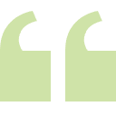 Green quotation marks on a transparent background.
