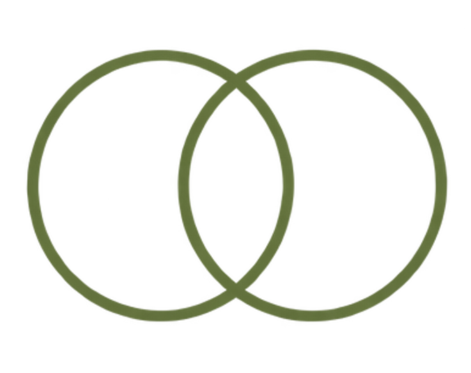 Two overlapping green circles, creating a Venn diagram.