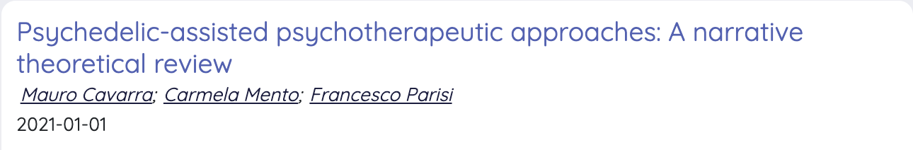 Psychedelic-Assisted Psychotherapeutic Approaches - A narrative theoretical review