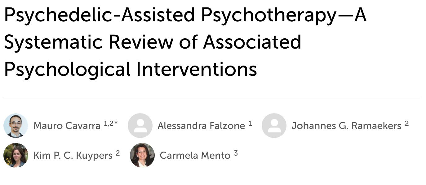 Psychedelic-Assisted Psychotherapy-A Systematic Review of Associated Psychological Interventions