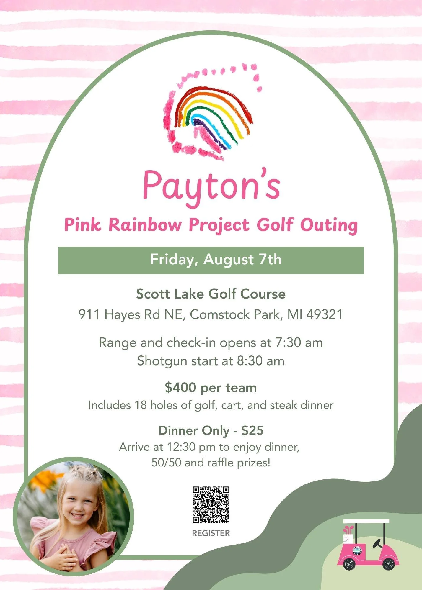 Payton's Golf Outing Invite