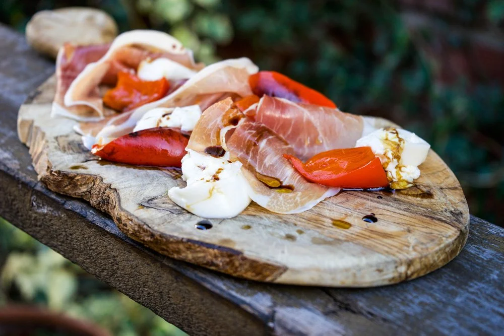 Prosciutto di Parma, Burrata, and Hachiya Persimmon.