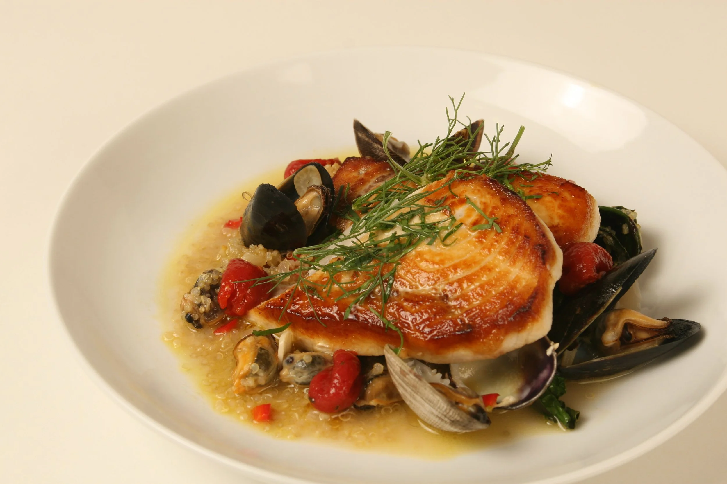 Swordfish in Acqua Pazza with Quinoa. 