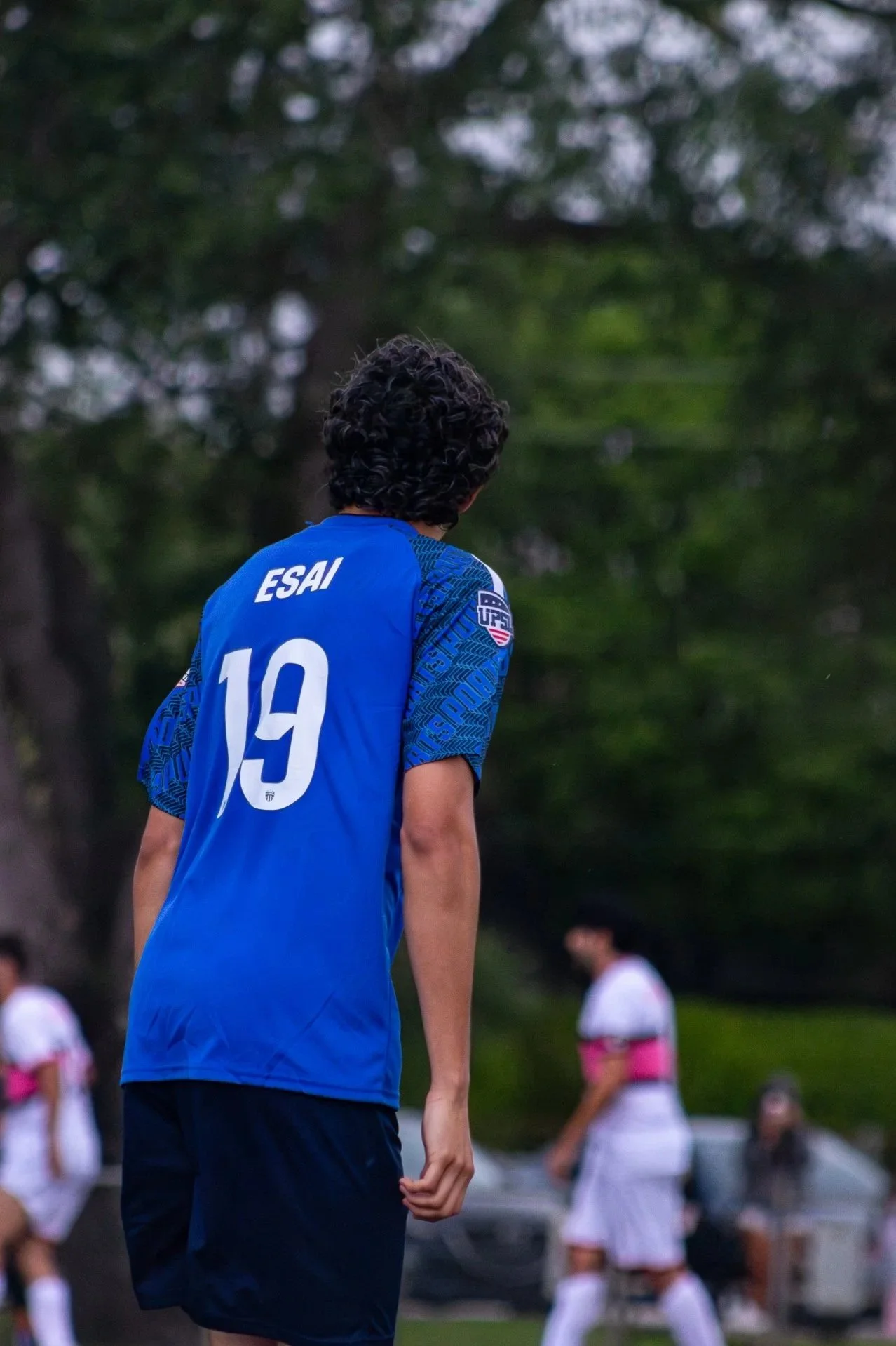 Our youngest active player, wearing the clubs Blue, with the number 19, showing game-time during a UPSL game.