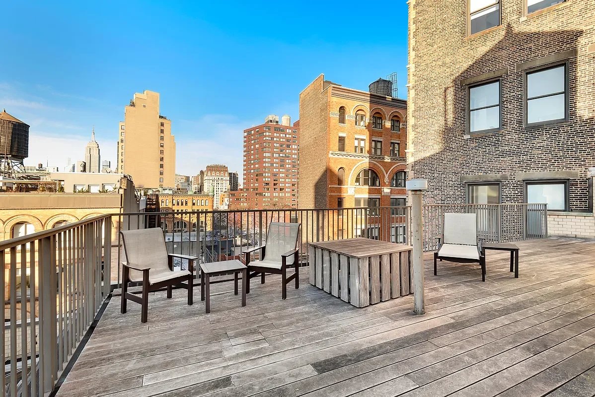 Rooftop deck at 44 East 12th Street Apt 5C, Greenwich Village NYC condo for sale $1,250,000