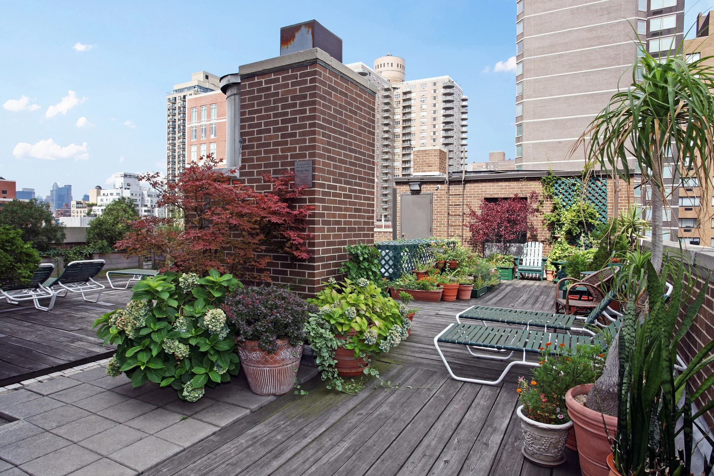 Private rooftop terrace at 225 East 86th Street Apt 1406, Upper East Side NYC condo for sale