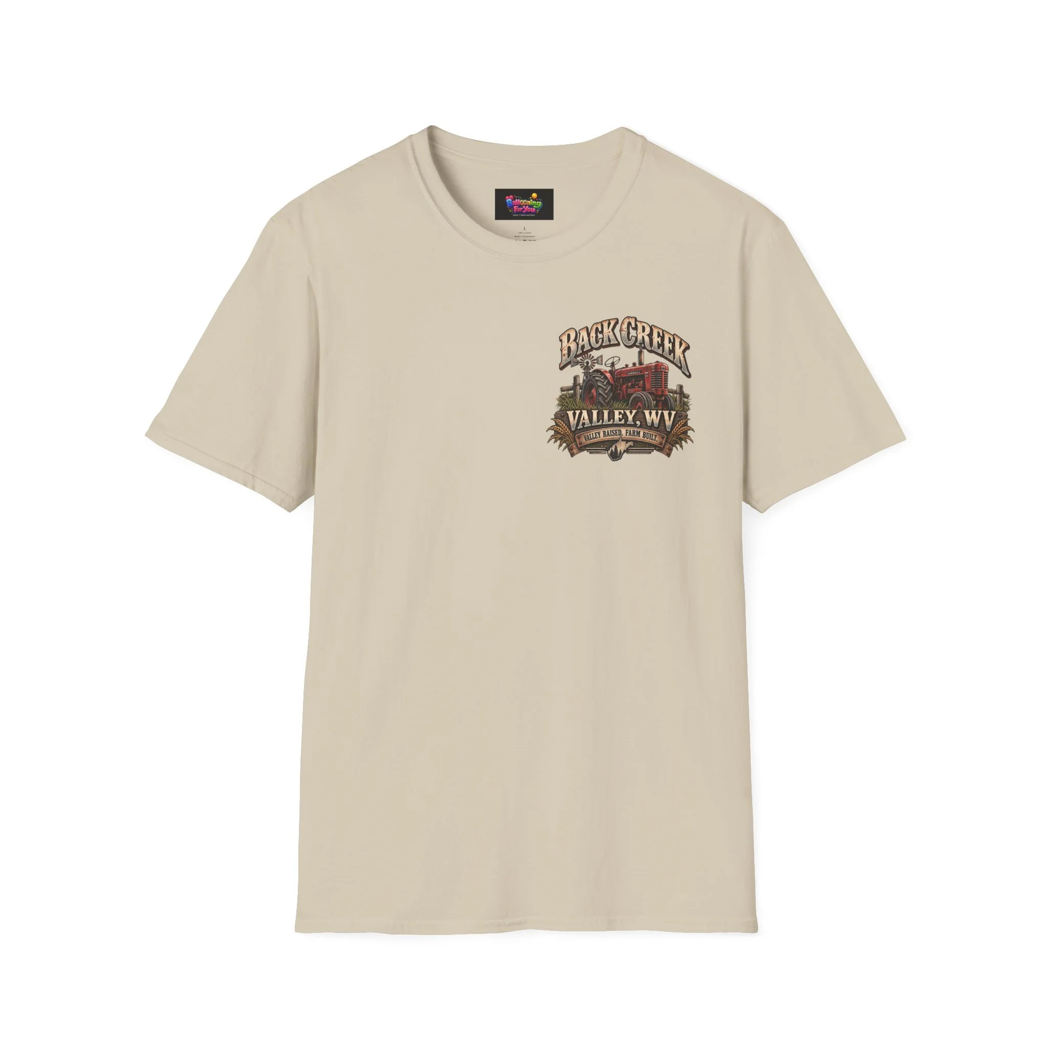 Valley Raised WV T-Shirt — Rustic Farmhouse Sunset Tee