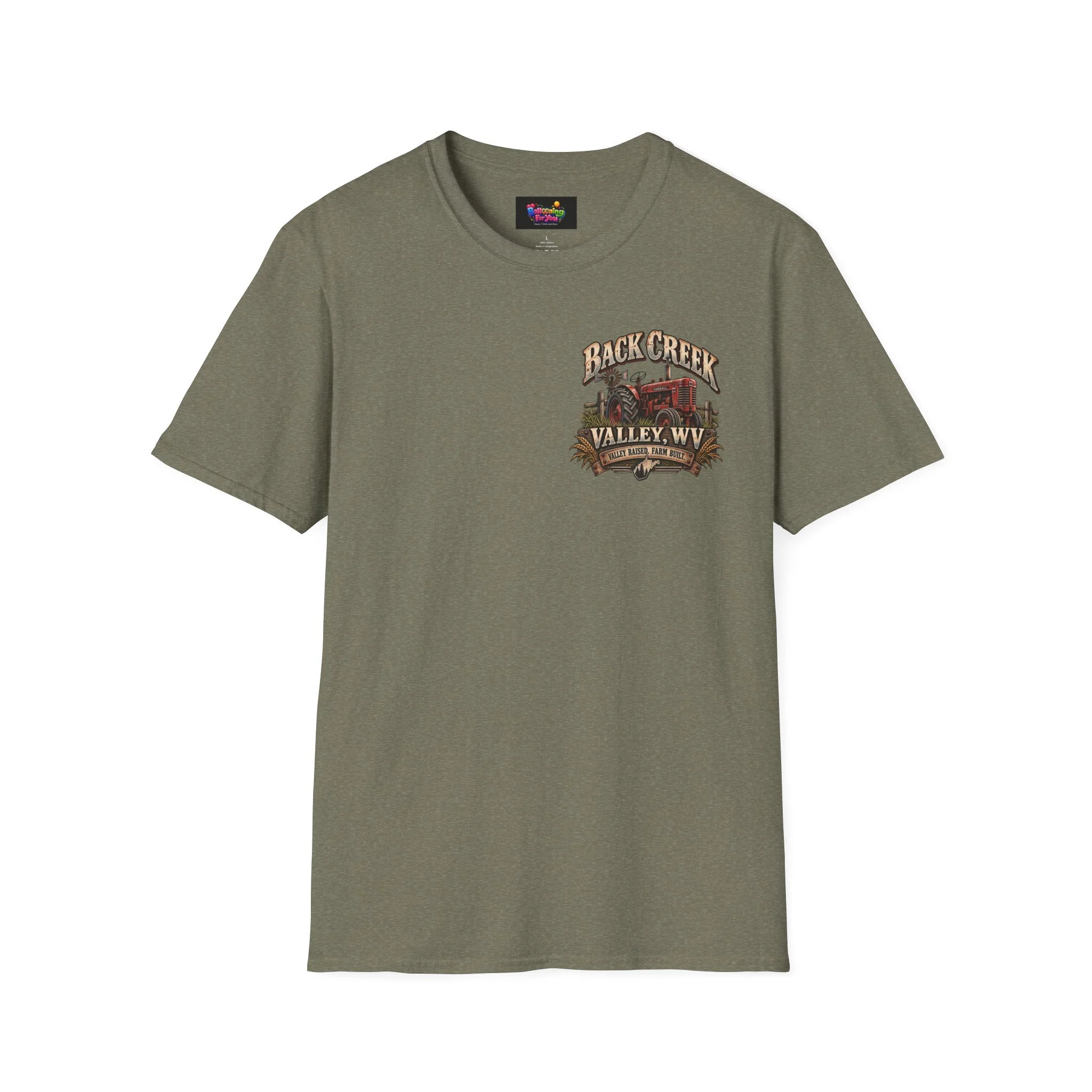 Valley Raised WV T-Shirt — Rustic Farmhouse Sunset Tee