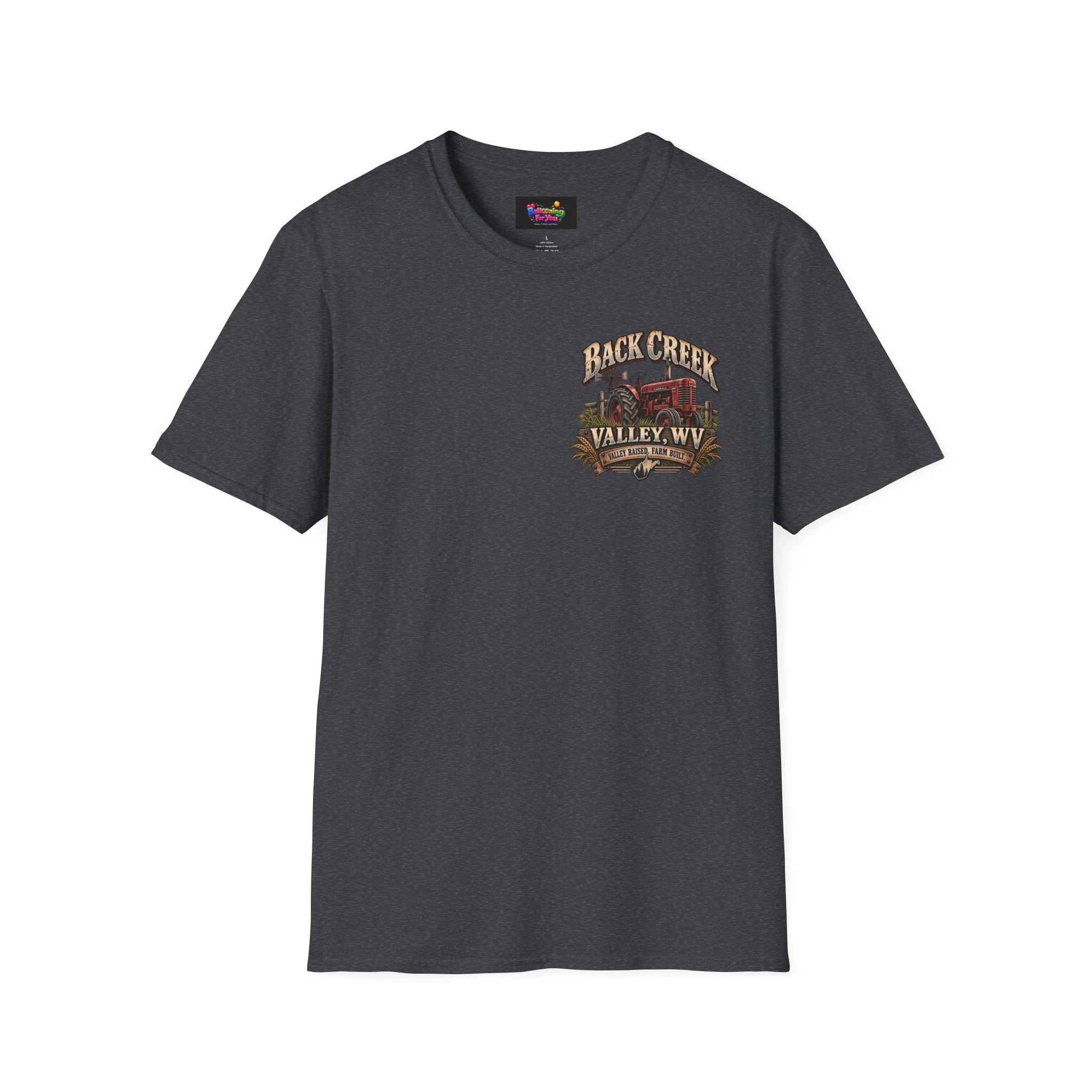 Valley Raised WV T-Shirt — Rustic Farmhouse Sunset Tee