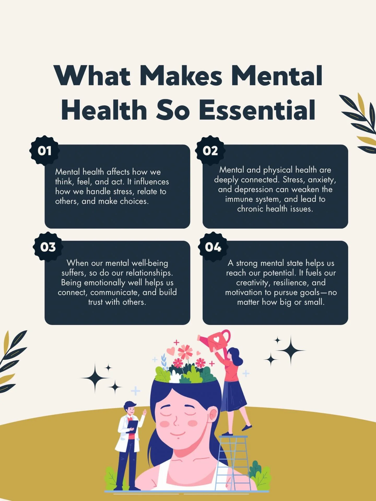 Mental health isn&rsquo;t a &ldquo;nice to have&rdquo; &mdash; it&rsquo;s the foundation everything else is built on. 🌿
When we feel supported, seen, and emotionally well, we show up differently. We think more clearly, connect more deeply, and grow 