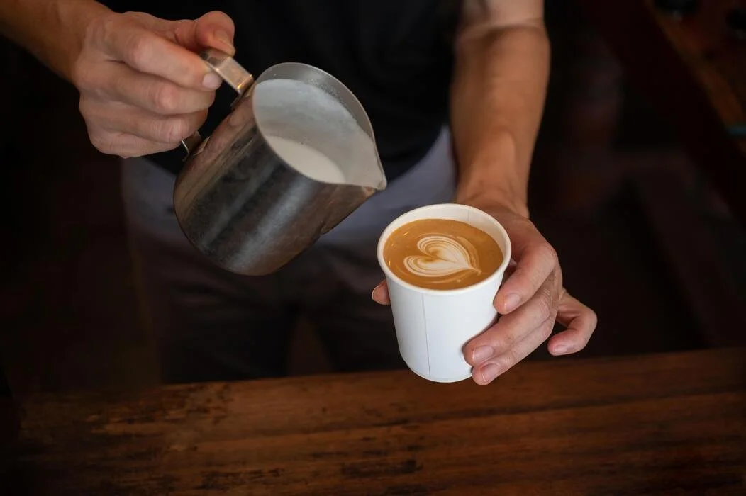 Specialty latte art from Goldcrest Brew mobile espresso bar