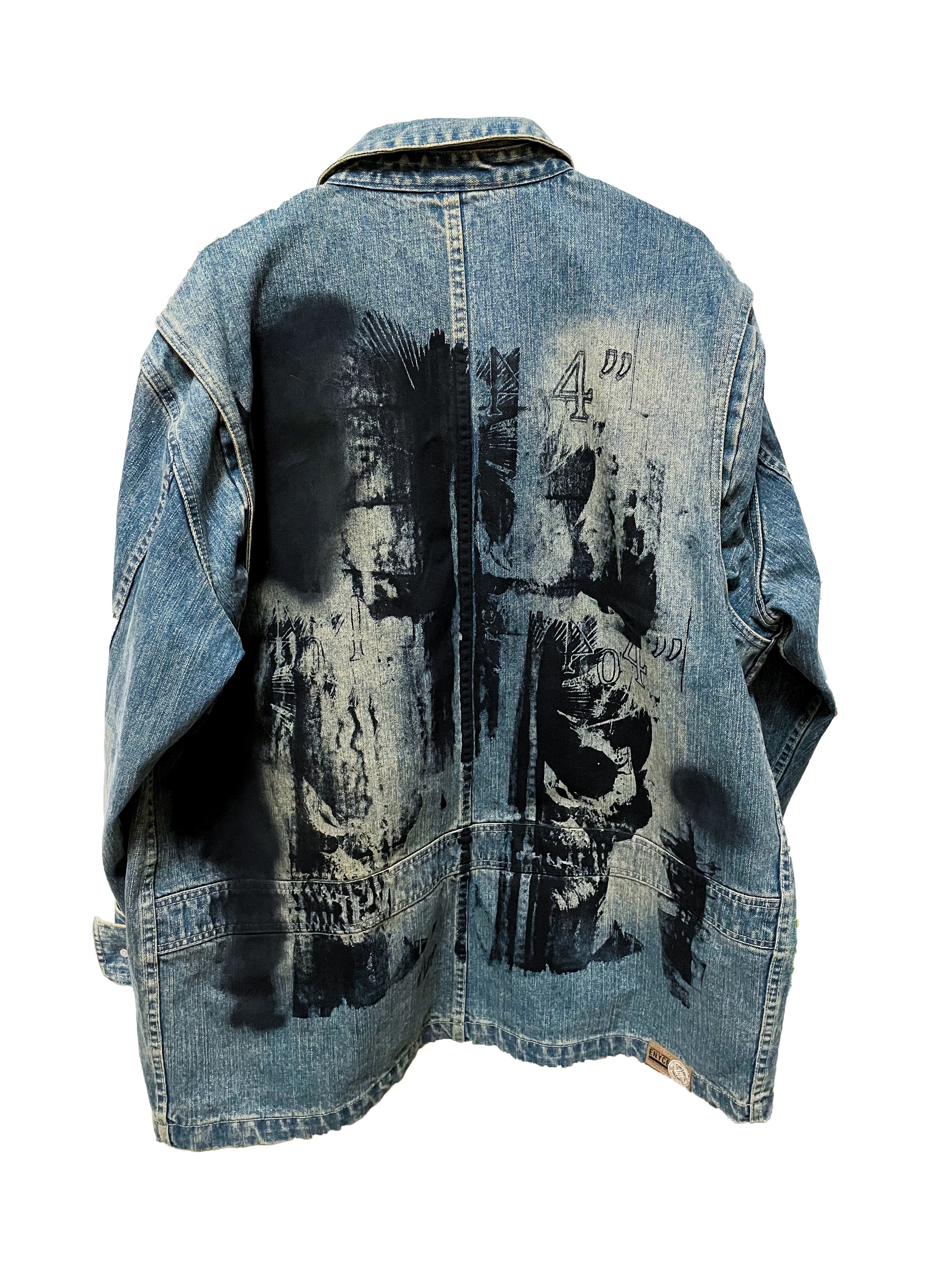 Error 404 Jacket 
2022 
Large Denim Jacket 
Screen Print on Denim 
