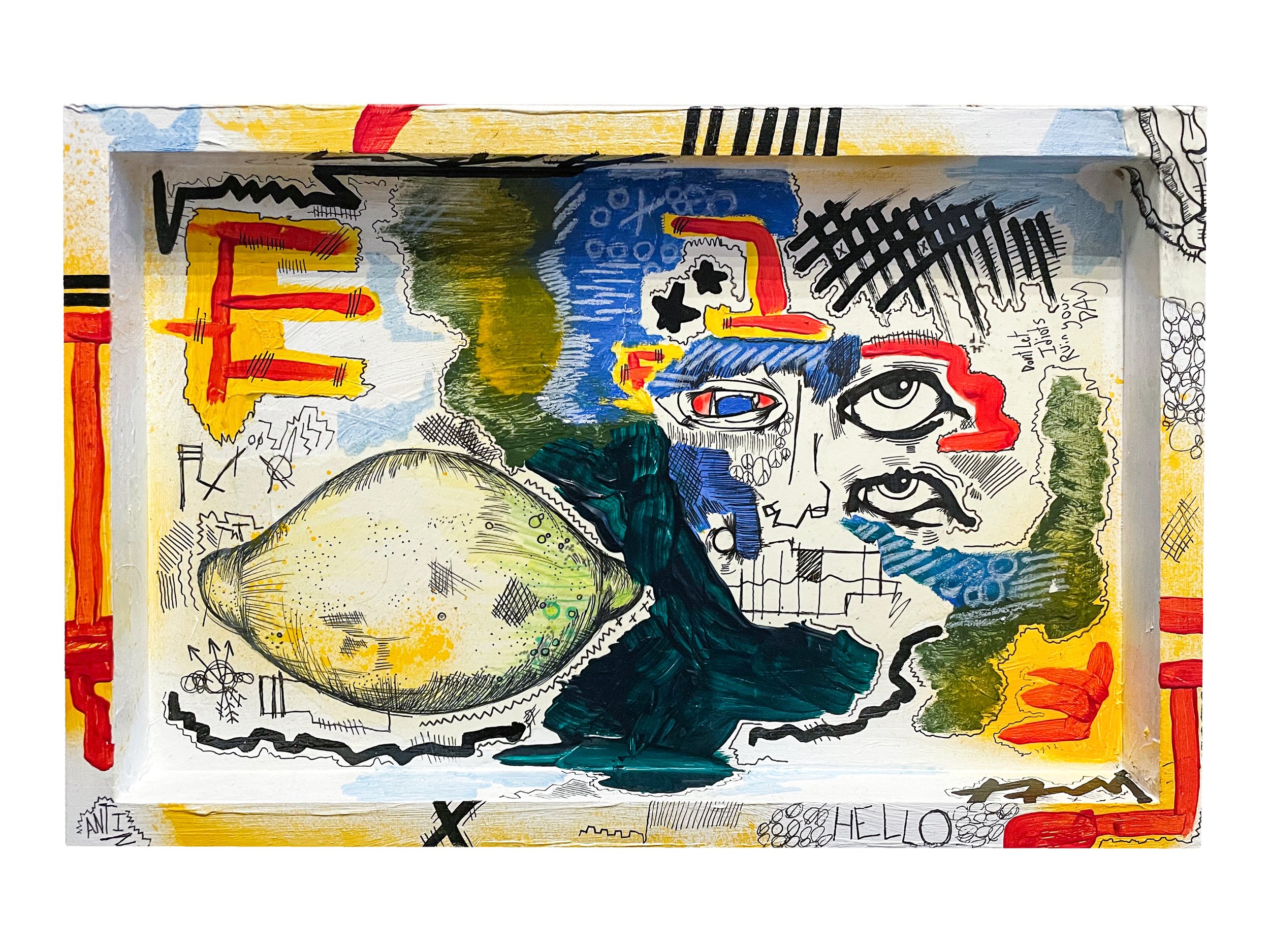 Hello Goodbye 
2023
10X20
Mixed Media on Wood 
