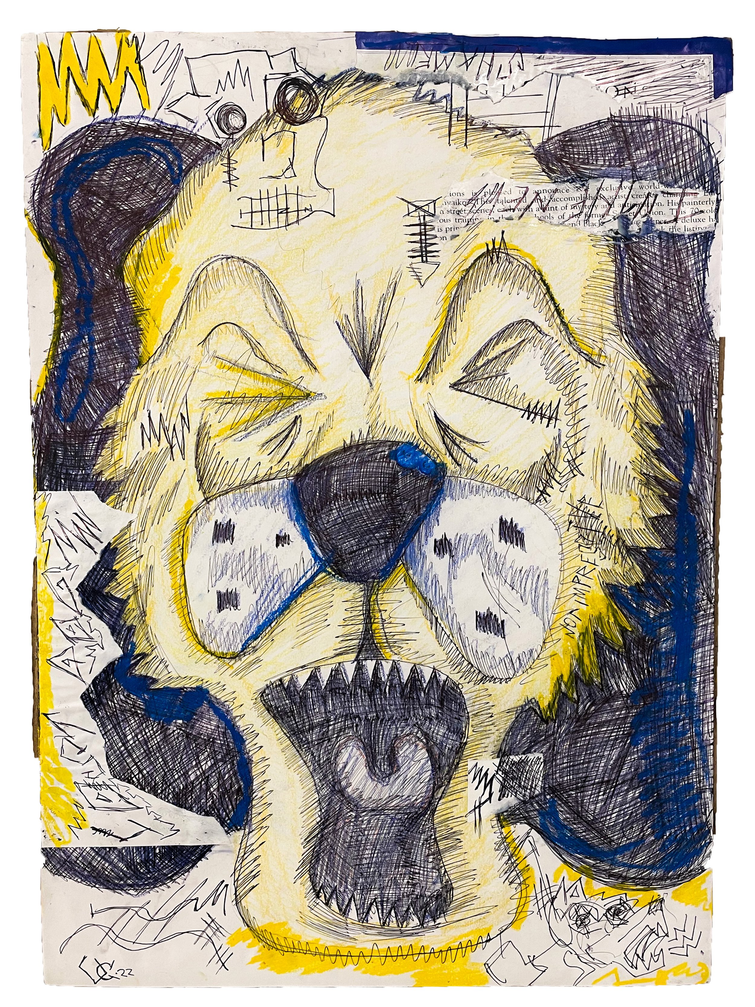School Colors 
2022
17X22 
Mixed Media on Cardboard 
