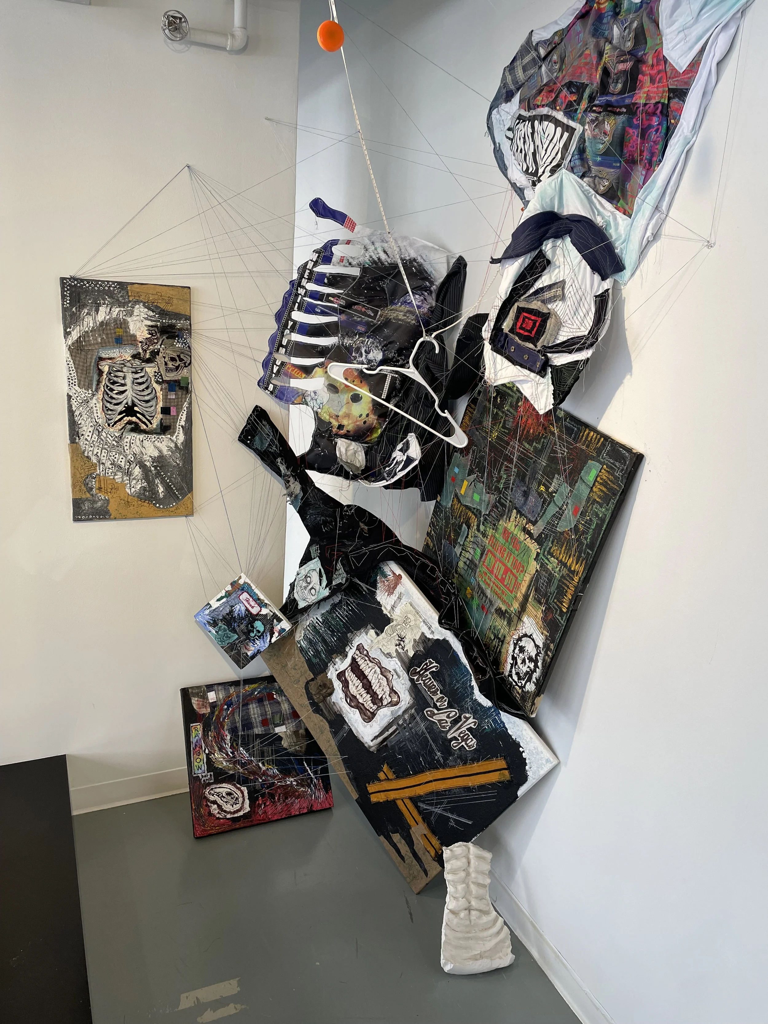 Out of Time (Installation) 
2025 
Mixed Media Sculpture Sewn Together