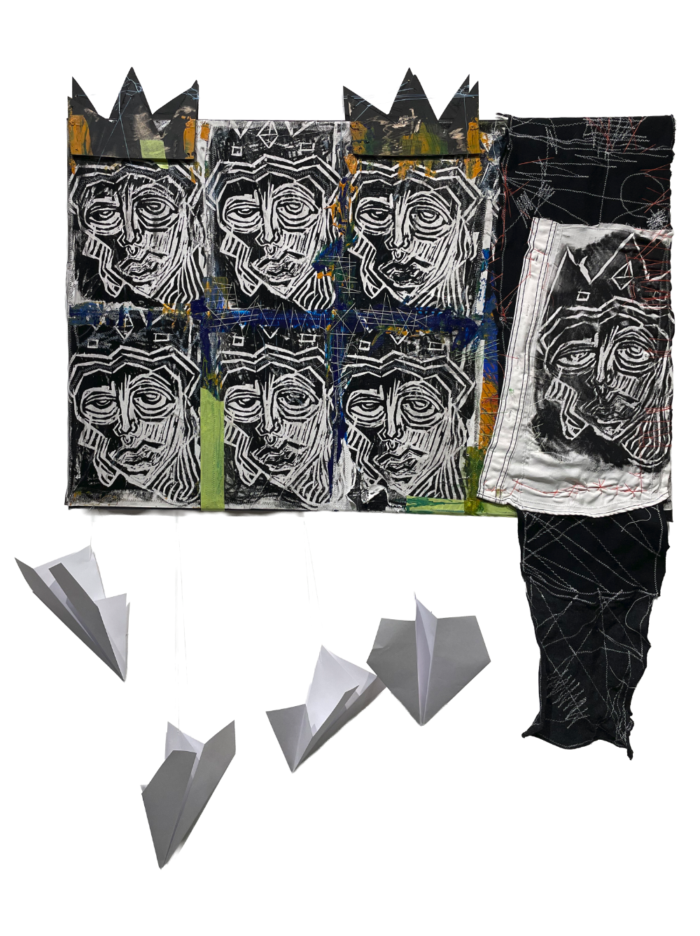 Crowned Figures 
2025
24X36 
Mixed Media on Canvas 