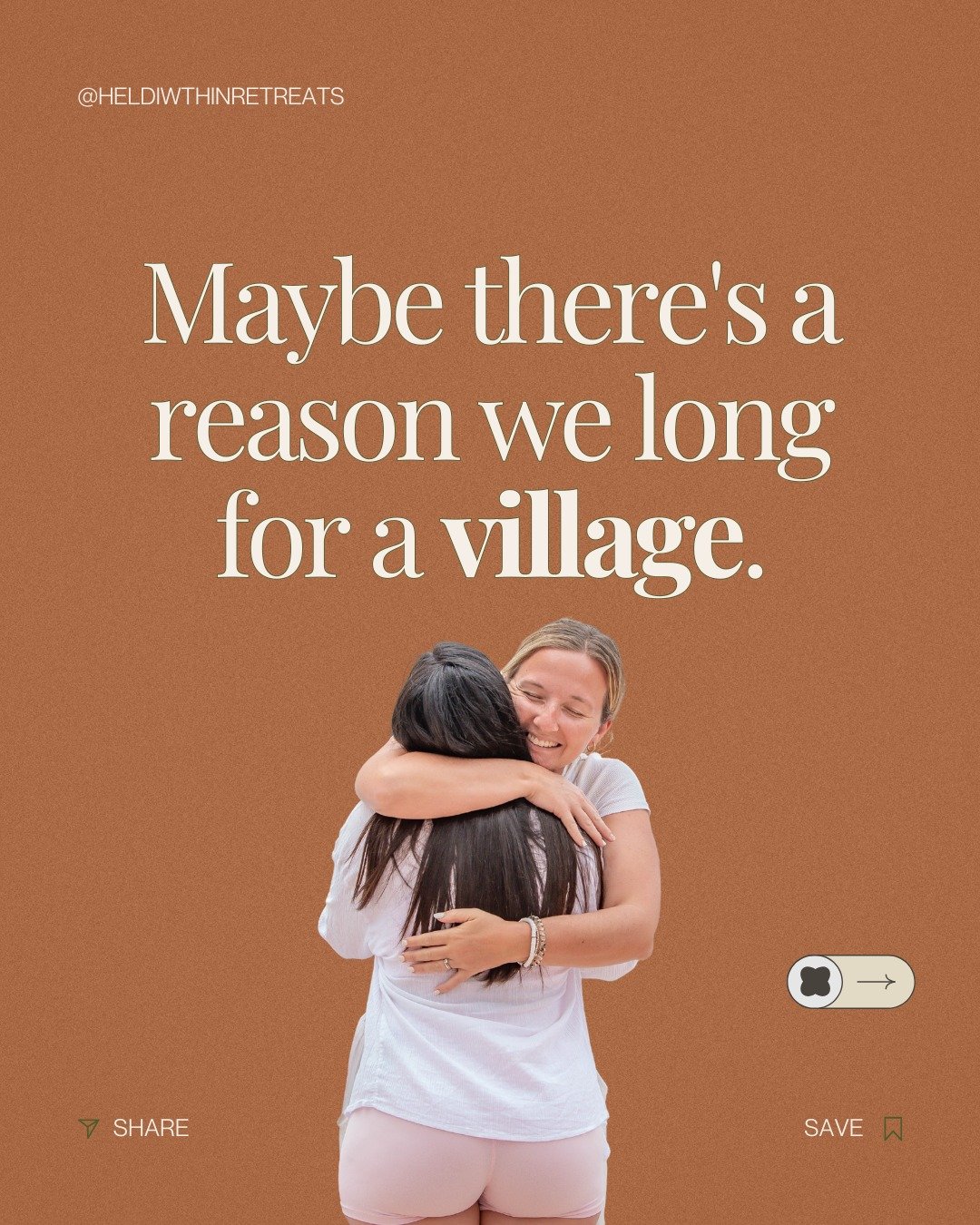 Maybe there's a reason so many mothers long for a village.

Not because motherhood is meant to be easy.
But because it was never meant to be done alone.

Research has found that first-time mothers with stronger social support report greater confidenc