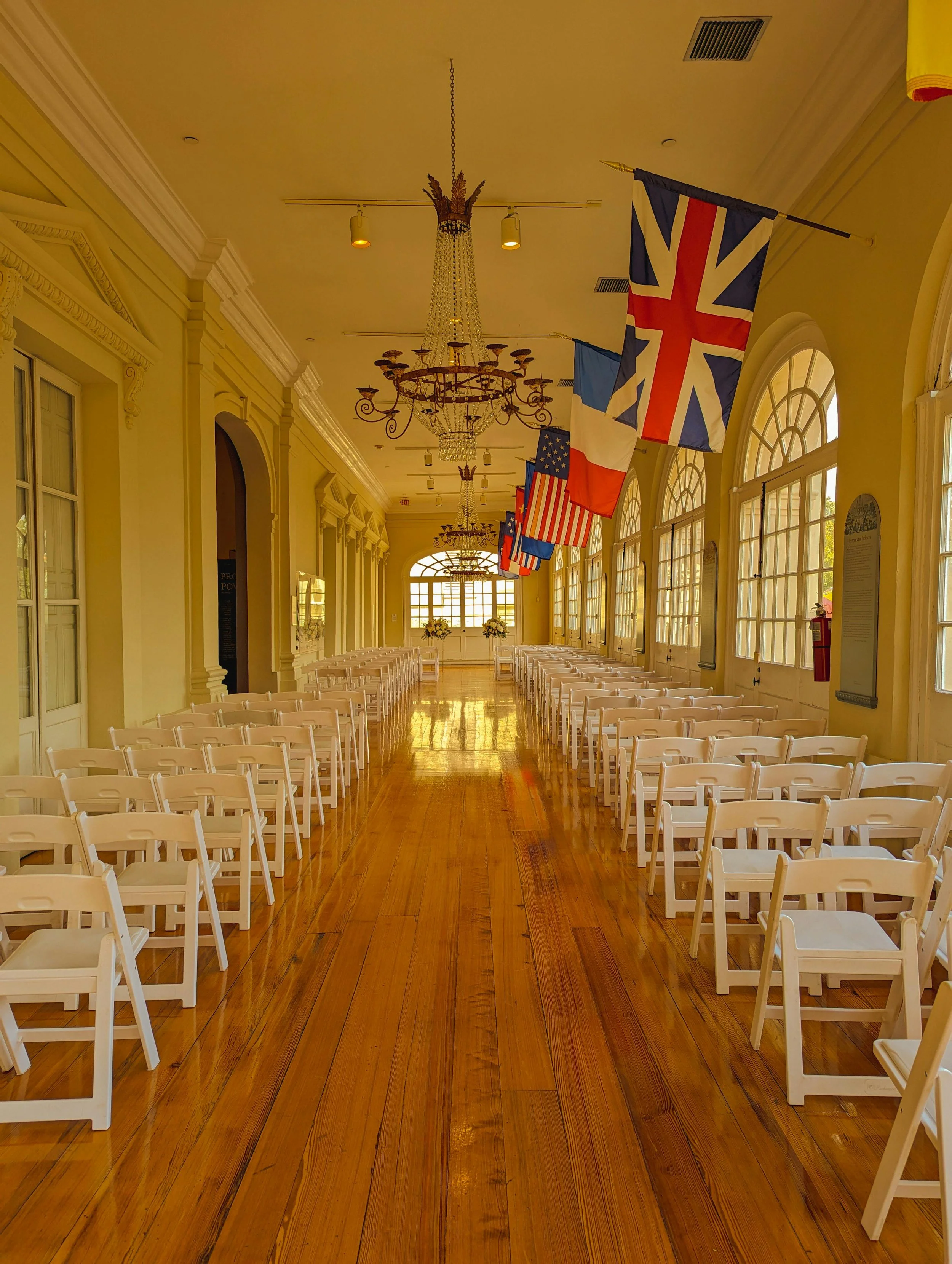 Indoor Ceremony Setup | North Atlanta — White Resin Chairs