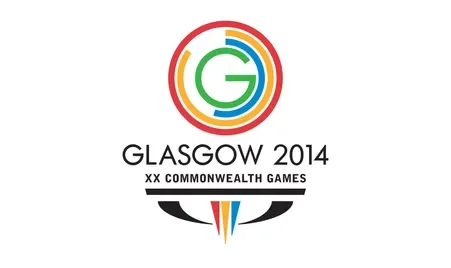 Logo for the 2014 Glasgow Commonwealth Games featuring a multicolored circle with a 'G' in the center and a stylized flame at the bottom.
