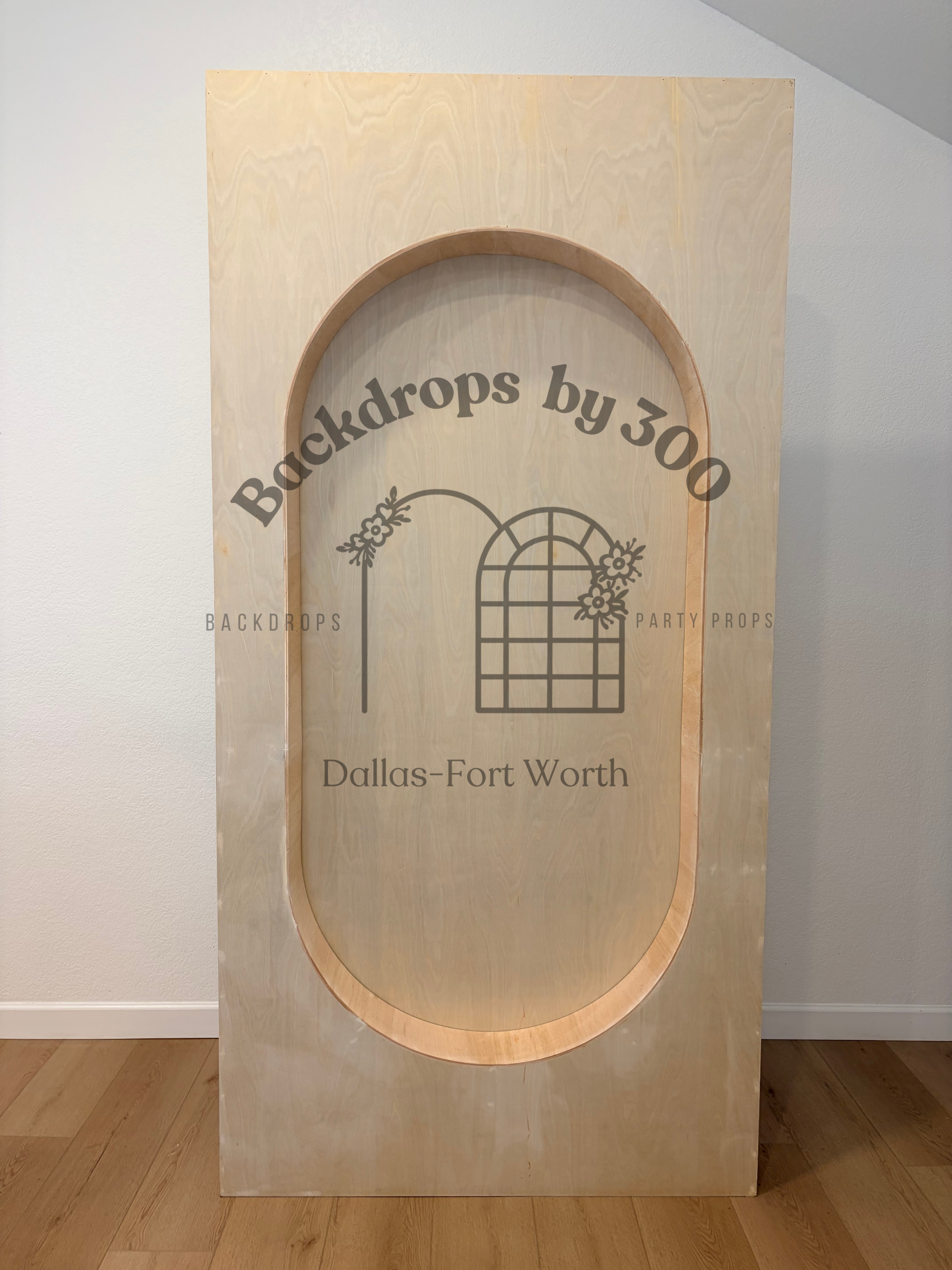 Oval 3D Backdrop | 8ft x 4ft | Barewood |