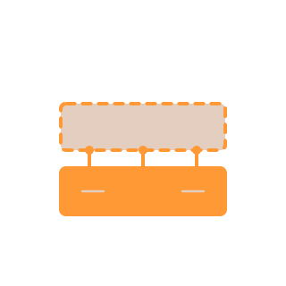 A small, orange line chart icon with an upward trend in growth.