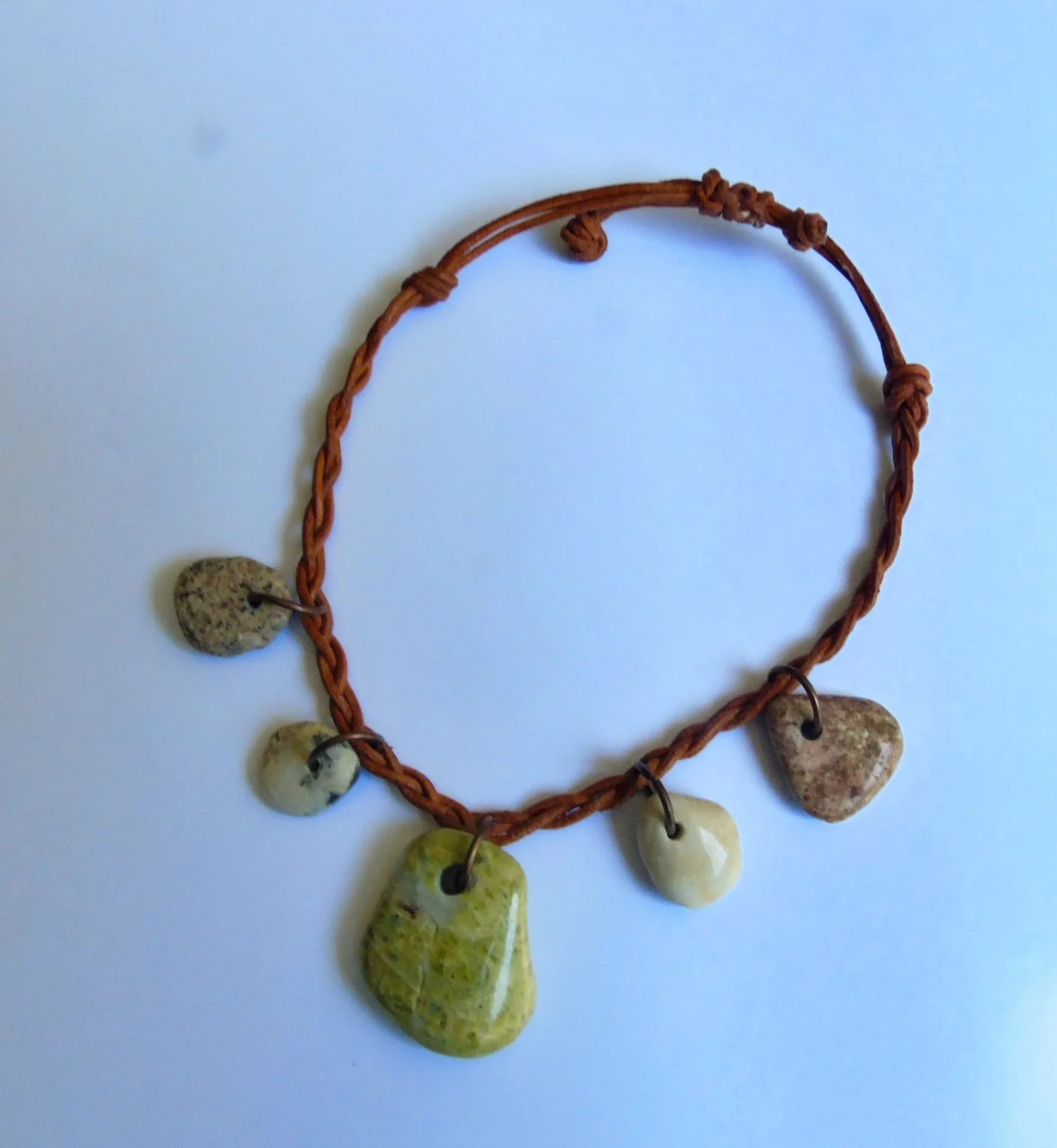 Natural Stone & Leather Bracelet